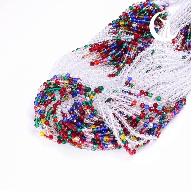 Zhe Ying 10 Strands/lot Gradient Fuchsia Ruby Color Bead Hydro Faceted Crystal Glass Beads for Bracelet DIY Jewelry Accessories: Light Grey