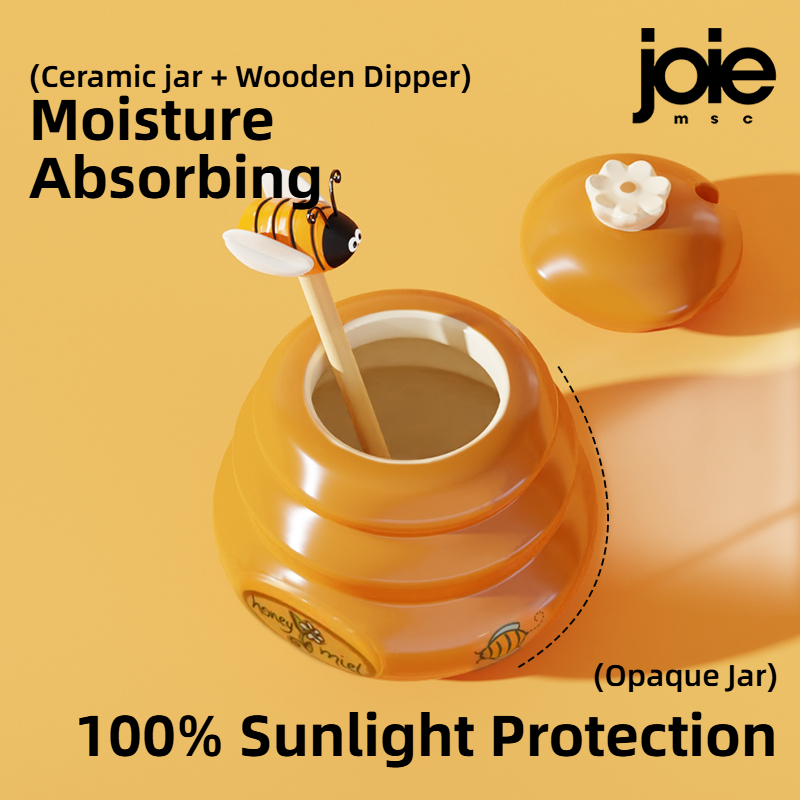 Joie Ceramic Beehive Honey Pot And Wooden Dipper Honey Jar With Lid Honey Stir Bar For Honey Jar Supplies Kitchen Accessories