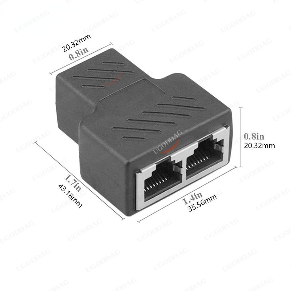Practical RJ45 Network Splitter Adapter Port CAT5/6 LAN Ethernet Cable High Performance 1 to 2 Ways Dual Female Switching