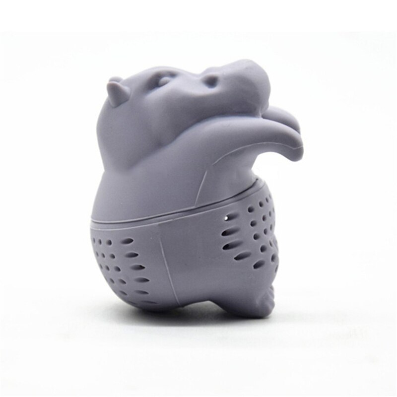 Mooie Siliconen Luie Luiaard/Hippo Thee-ei Zwart Theezeefje Losse Leaf Spice Thee Brouwen Gereedschap Drinkwares: hippo