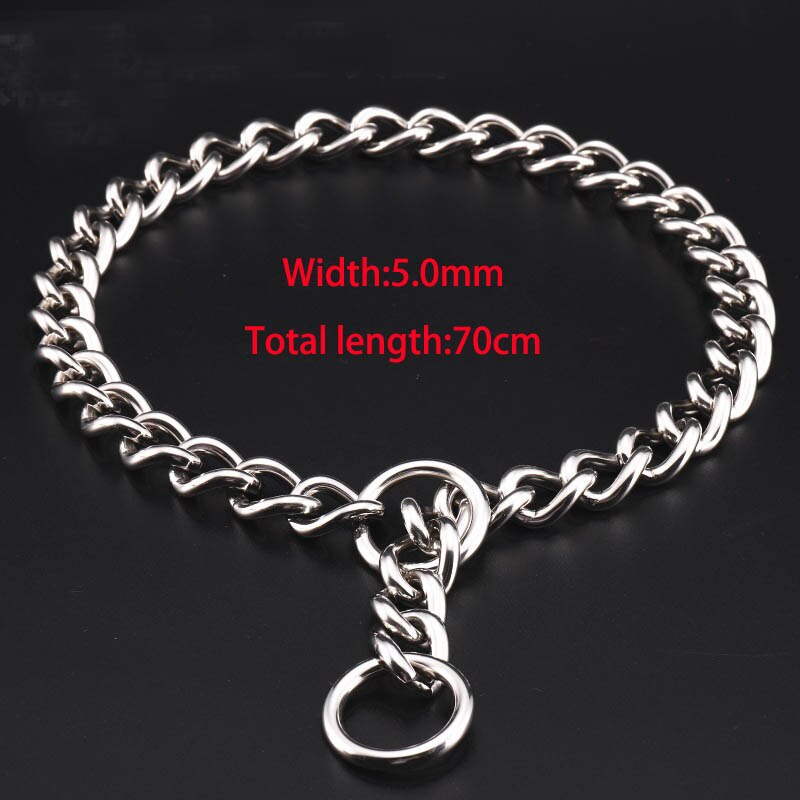 Heavy Duty Pet Collar 304 Stainless Steel P Chain for Dogs Training Choke Collars for Large Dogs French Bulldog German Shepherd: 5.0mmX70cm