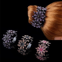 Koreaanse Rhinestone Haar Broodje Maker Klauwen Kooi Vrouwen Crystal Hair Clips Haarspelden Paardenstaart Houder Hoofddeksels Haar Accessoires