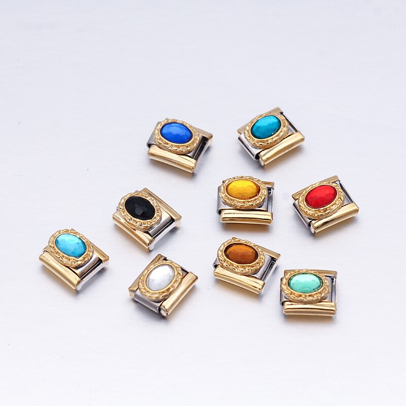 Hapiship Original Gänseblümchen verrotten-weiß-schwarzer strass-Charme, passend für armbänder, edelstahl, schmuckherstellung  dj010