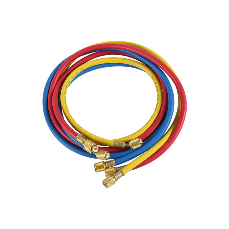 Juego de manómetros de colector de refrigerante con manguera y gancho para refrigeración de aire acondicionado R410A R134A