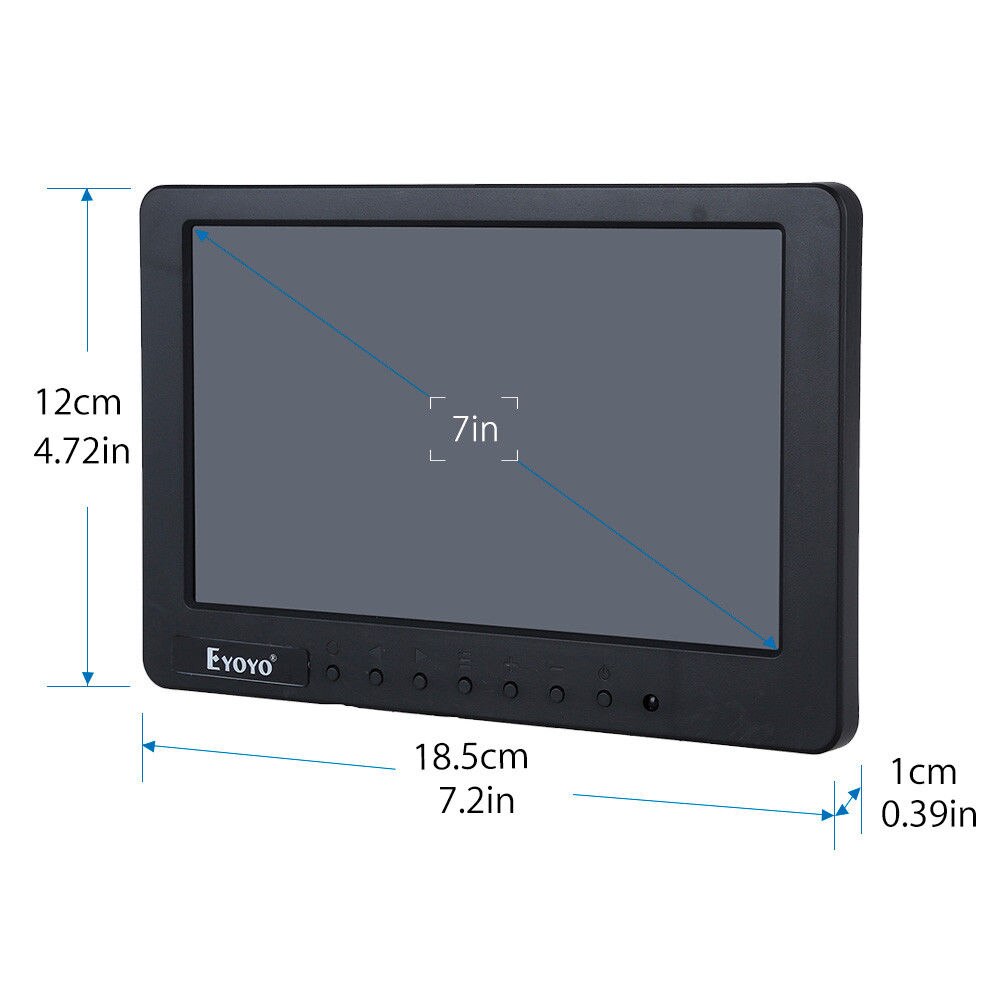 Eyoyo S701 7 "inch LCD Tft Monitor Display Video Audio BNC AV CVBS Ingang DC 12 V Voor Auto LCD TV DVR Ingebouwde Speaker