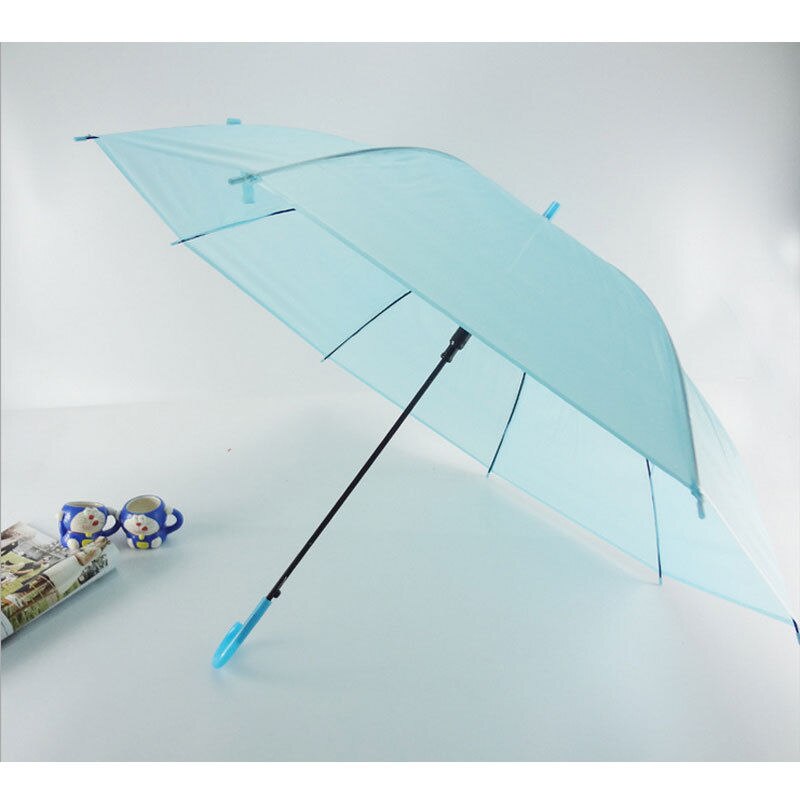 Kleurrijke Transparant Clear Paraplu Lange Steel Automatische Regen Paraplu Dome Wedding Party Favor Waterdichte