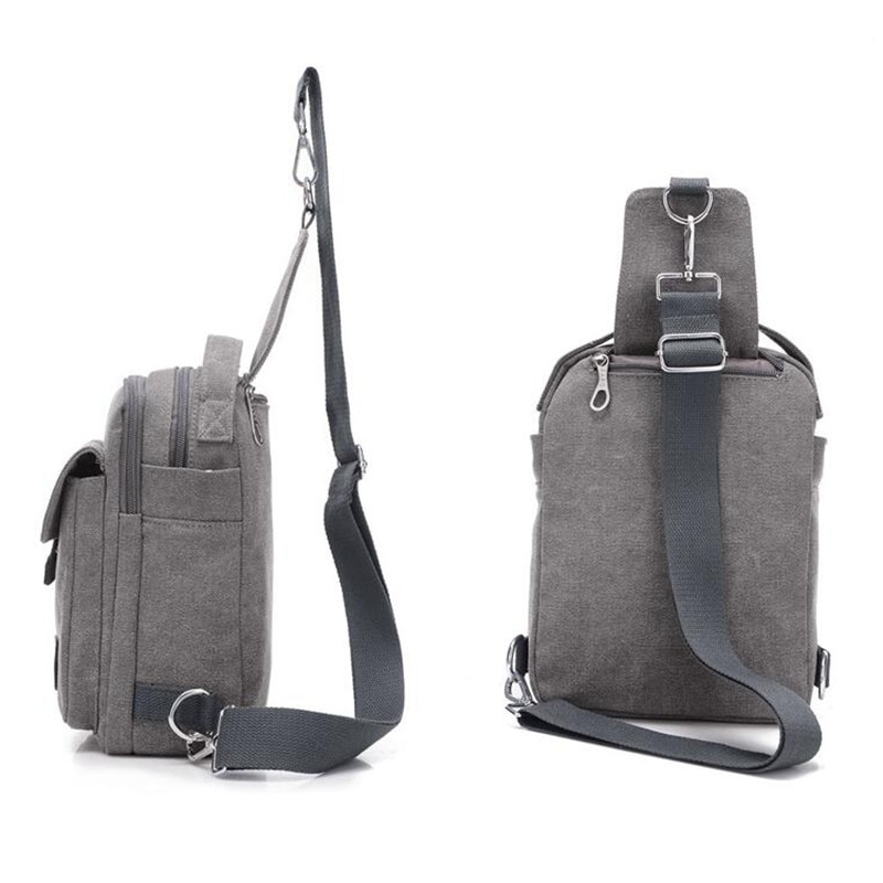 Heren crossbody tas canvas klein canvas grijs schouder messenger bags handtas borsttas tassen voor jongens tieners  l4-3242