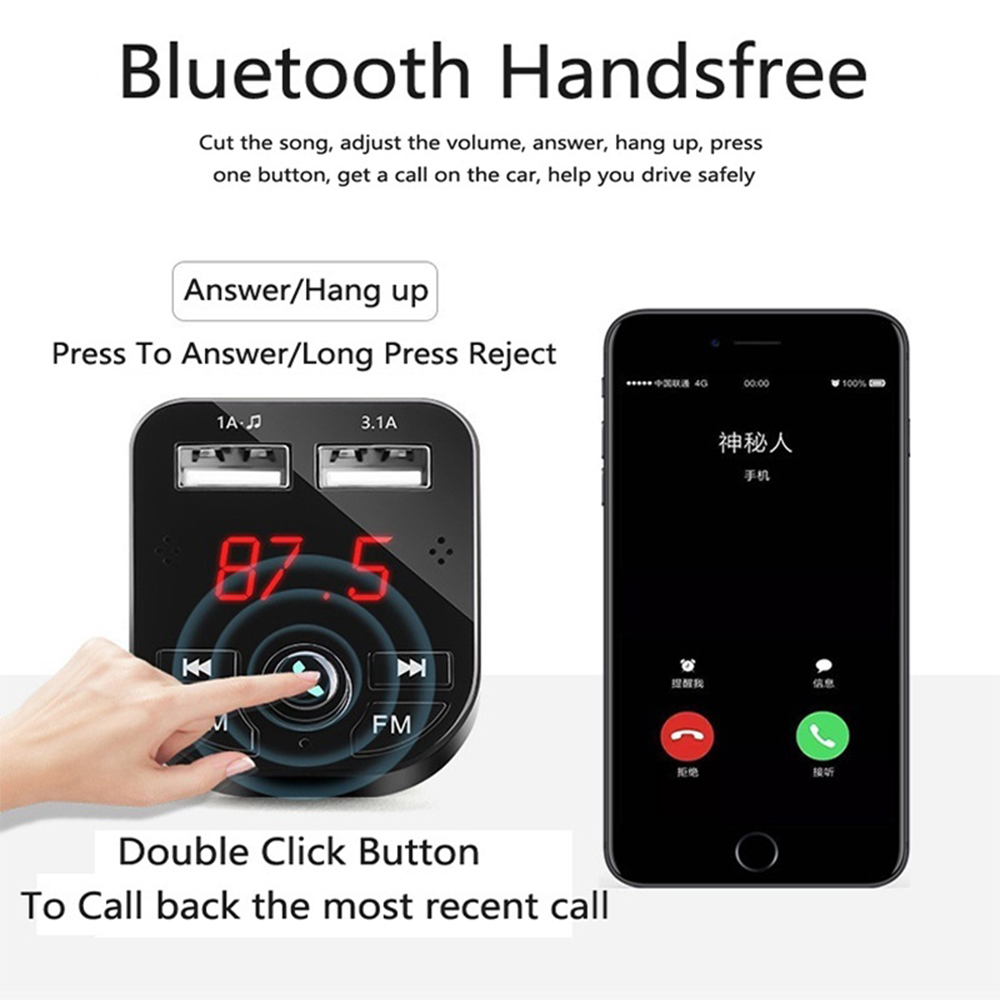 Car MP3 Player Bluetooth FM Transmitter Hands-free Car Audio Bluetooth 5.0 MP3 Dual USB Car Charger Car accessories Car styling