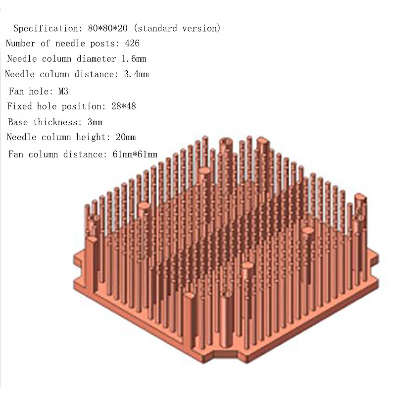 cpu radiator for computercpu radiator intake or exhaust pure copper: 80-80-20