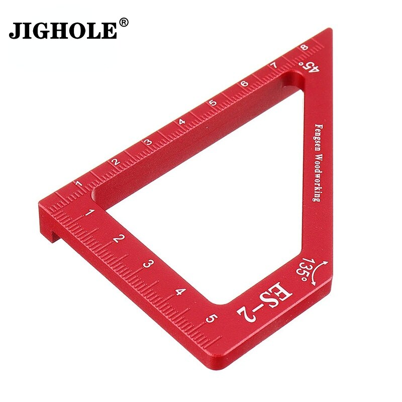 Portable Speed Square 45 / 90 Degree Woodworking Square Angle Tool Aluminum Alloy Marking Gauge Triangle Ruler Layout Tool
