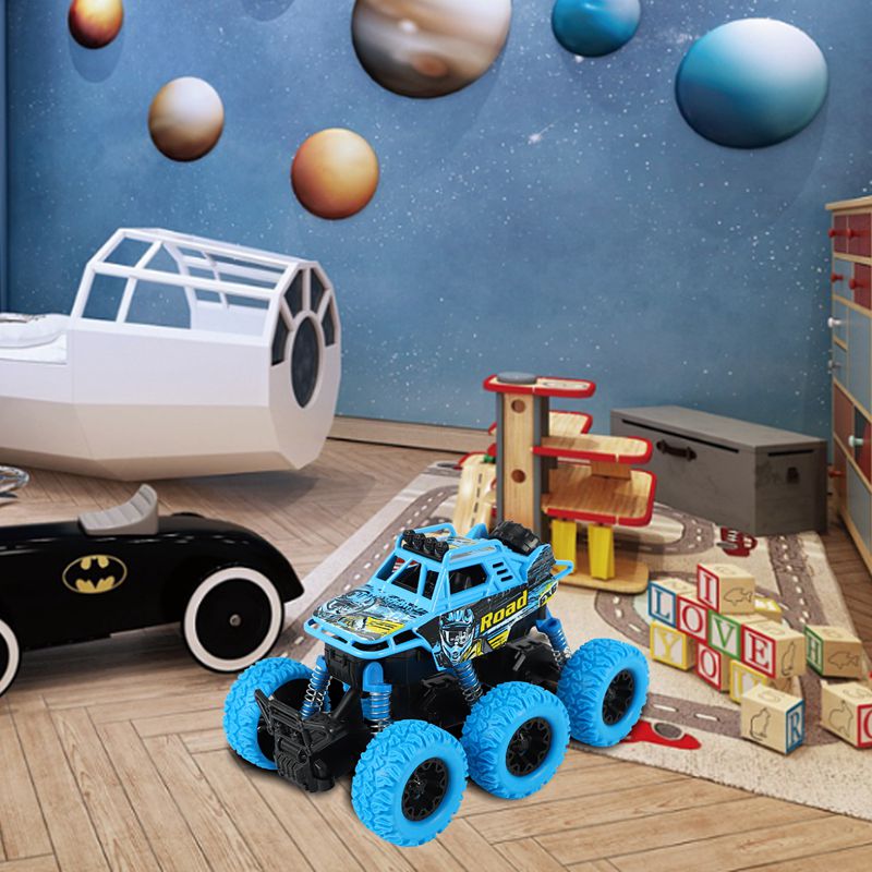 Six Wheel Backswing Climbing Car Toy Six-Wheel Drive Alloy Cross Country Climbing Toy Car Blue