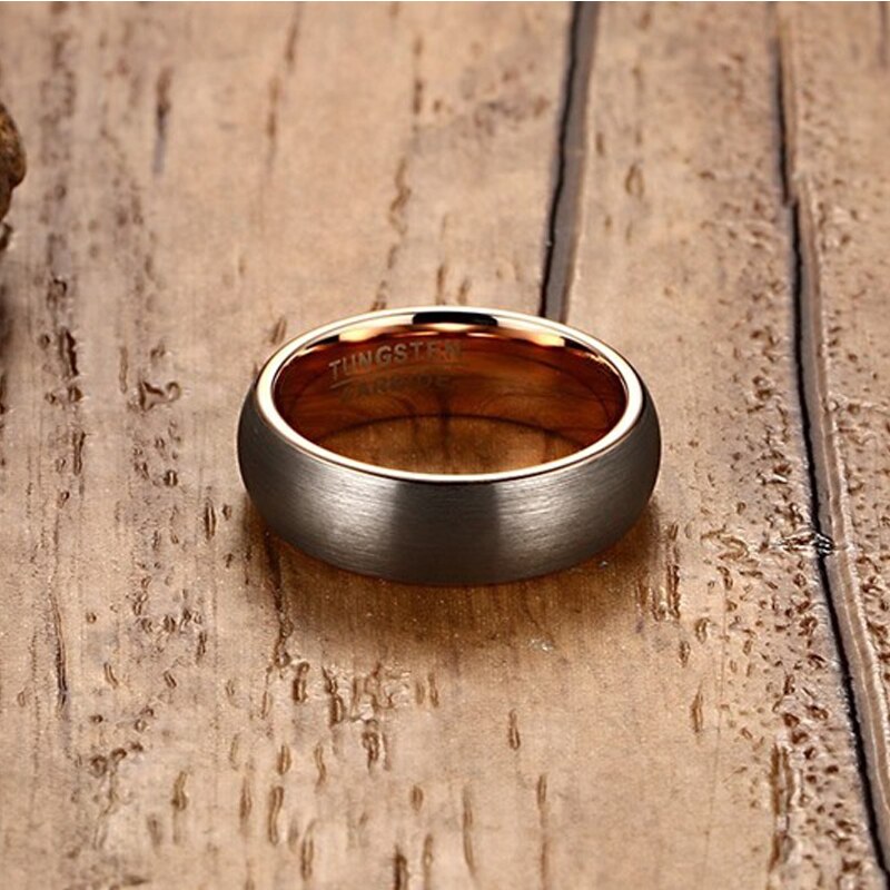 Meaeguet 6MM Wide Rose Gold Color Tungsten Carbide Wedding Band Rings For Women Matte Finished Jewelry USA Size 7-12