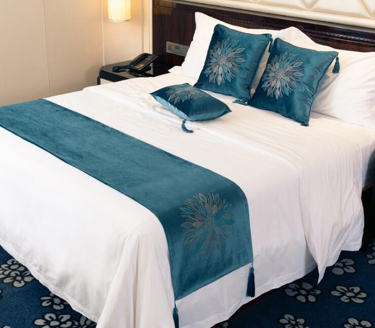 Bloemen Spreien 45cm Breedte Bed Runner Luxe Bed Vlag Decoratieve Bed Cover 100% Polyester Voor Thuis Hotel Gebruik