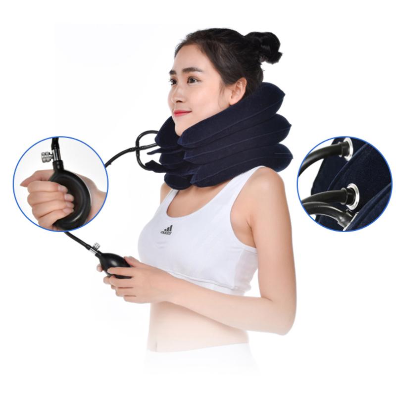 Nakkepute luft oppblåsbar vertebra retractor reise nakke skulder smerte slappe støtte traktor massasje pute luftpute