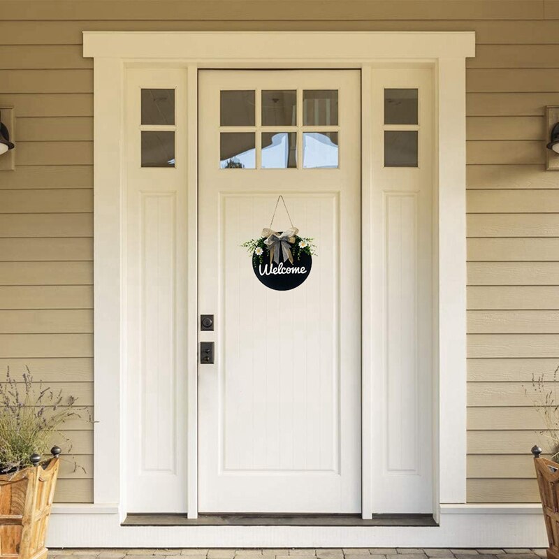 Welcome Sign Welcome Front Door Round Wood Sign Hanging Welcome Sign for Farmhouse Porch Front Door Decoration