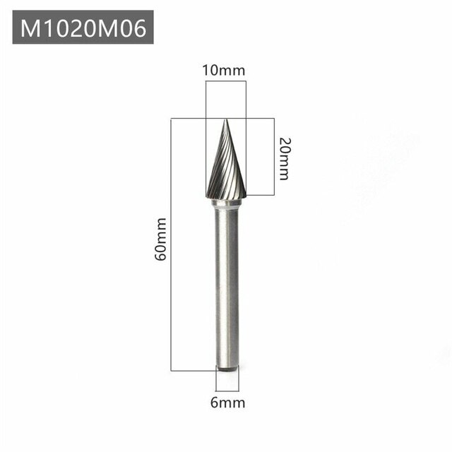1pc 6mm Carbide Rotary Tool Burr File Single Cut Tree Wear Nail Drill Bit 1/4inch Welding Parts Cleaning Drill Bit: 10mm