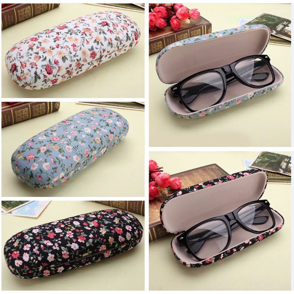 Portable Bloemen Zonnebril Hard Bril Case Eyewear Protector Box Bag