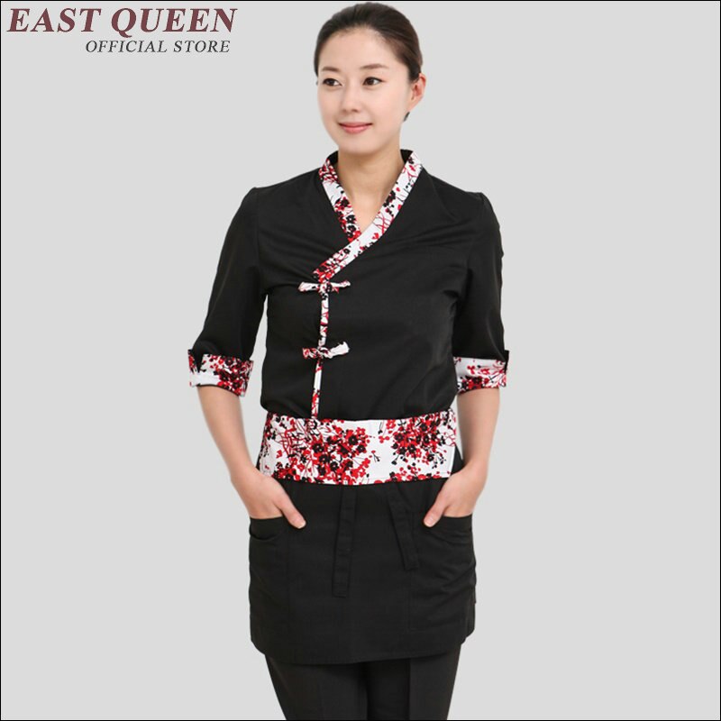 Madservice catering tøj kvinder sushi kok uniform restaurant servitrice uniformer japansk restaurant uniformer  aa1401