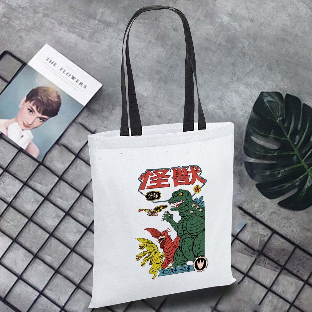 Wilde Ecobag Moeiteloos Canvas Draagtas Japan Patroon Draagbare Vrouwelijke Boodschappentas Dames Schoudertassen: japan021