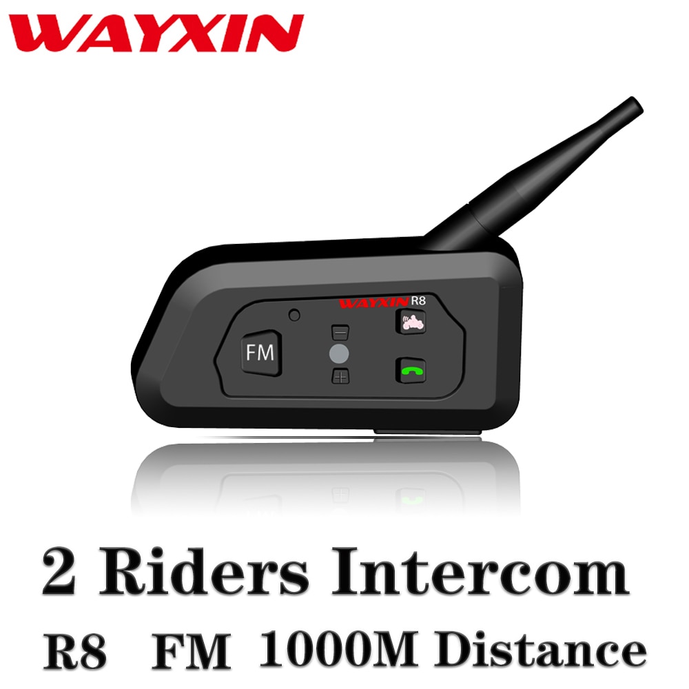 Helm Headsets R8 Bluetooth Intercom Voor Motorfiets 1200 M Intercom Motorfiets 1 Pcs 2 Rijders Intercom Draadloze Interphone Mp3