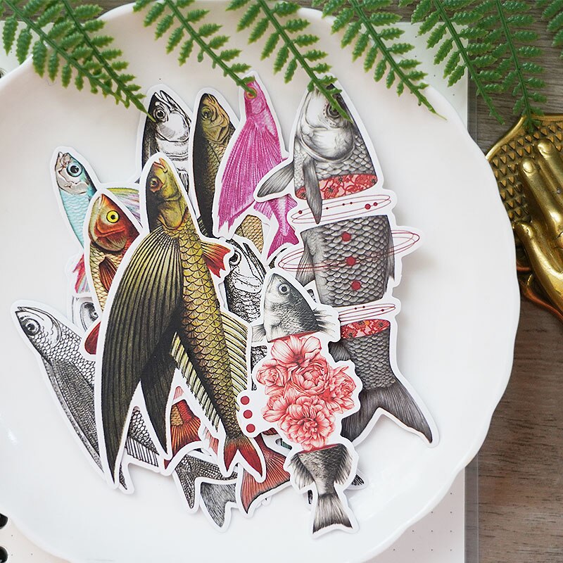 Flying Fish Sticker 16pcs Flying fish vintage Stickers Crafts Scrapboo... – Vicedeal