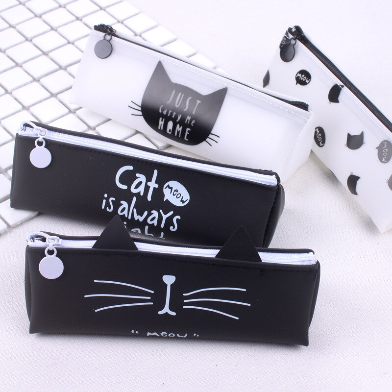Cat Pencil Case Silica Gel School Supplies Stationery School Cute Pencil Box Pencilcase Pencil Bag School Tools Kawaii