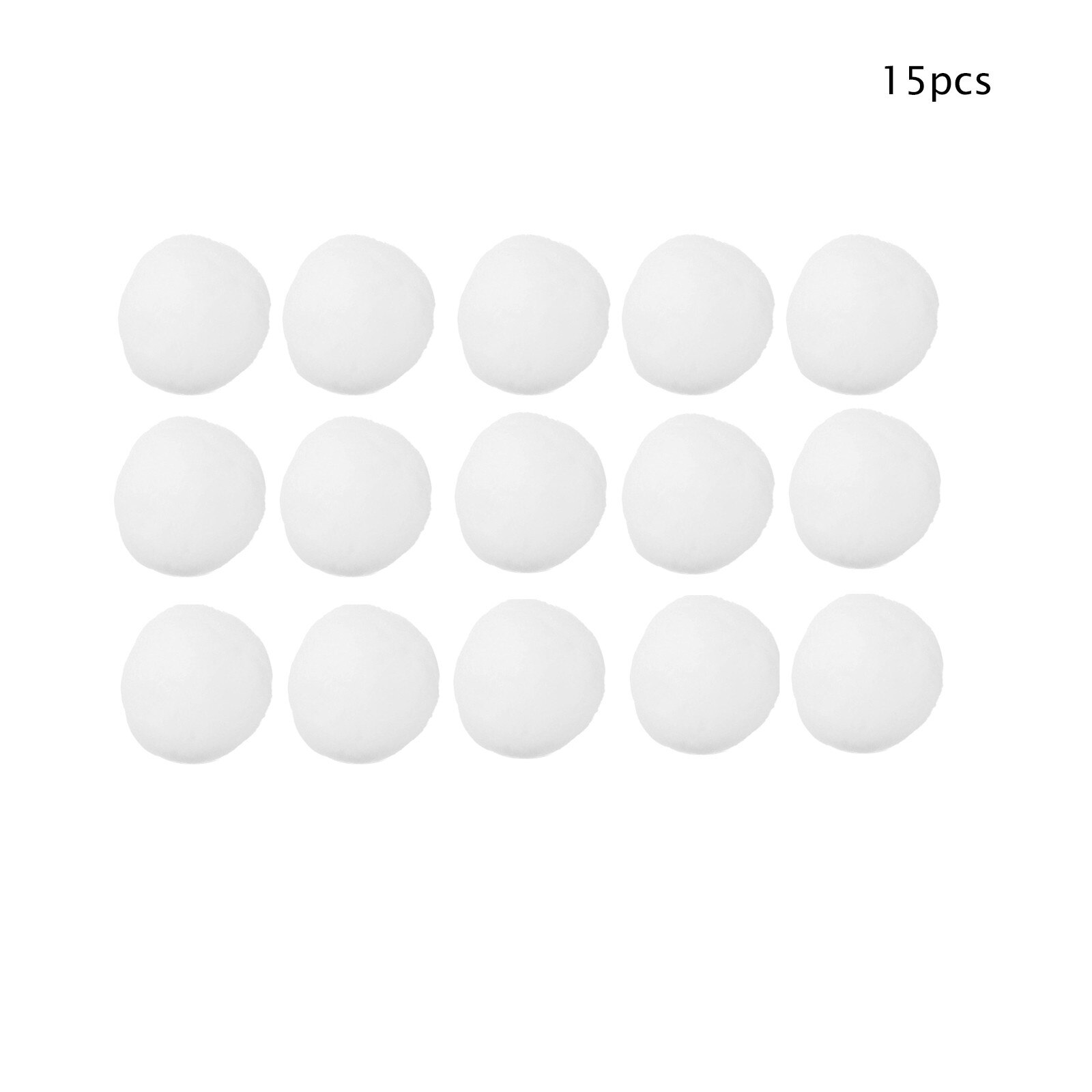 7.5Cm Kunstmatige Witte Sneeuwbal Realistische Doek Wol Sneeuwbal Indoor Sneeuwballengevecht Kerst Speelgoed Voor Kinderen: 15 PC