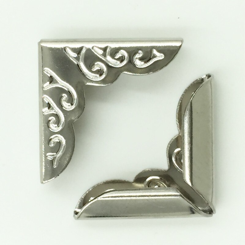 Bloem Patroon Silver Tone Boek Menu 'S Albums Mappen Hoeken Plakboek Hardware Protectors 20X15Mm 500 Stks/partij