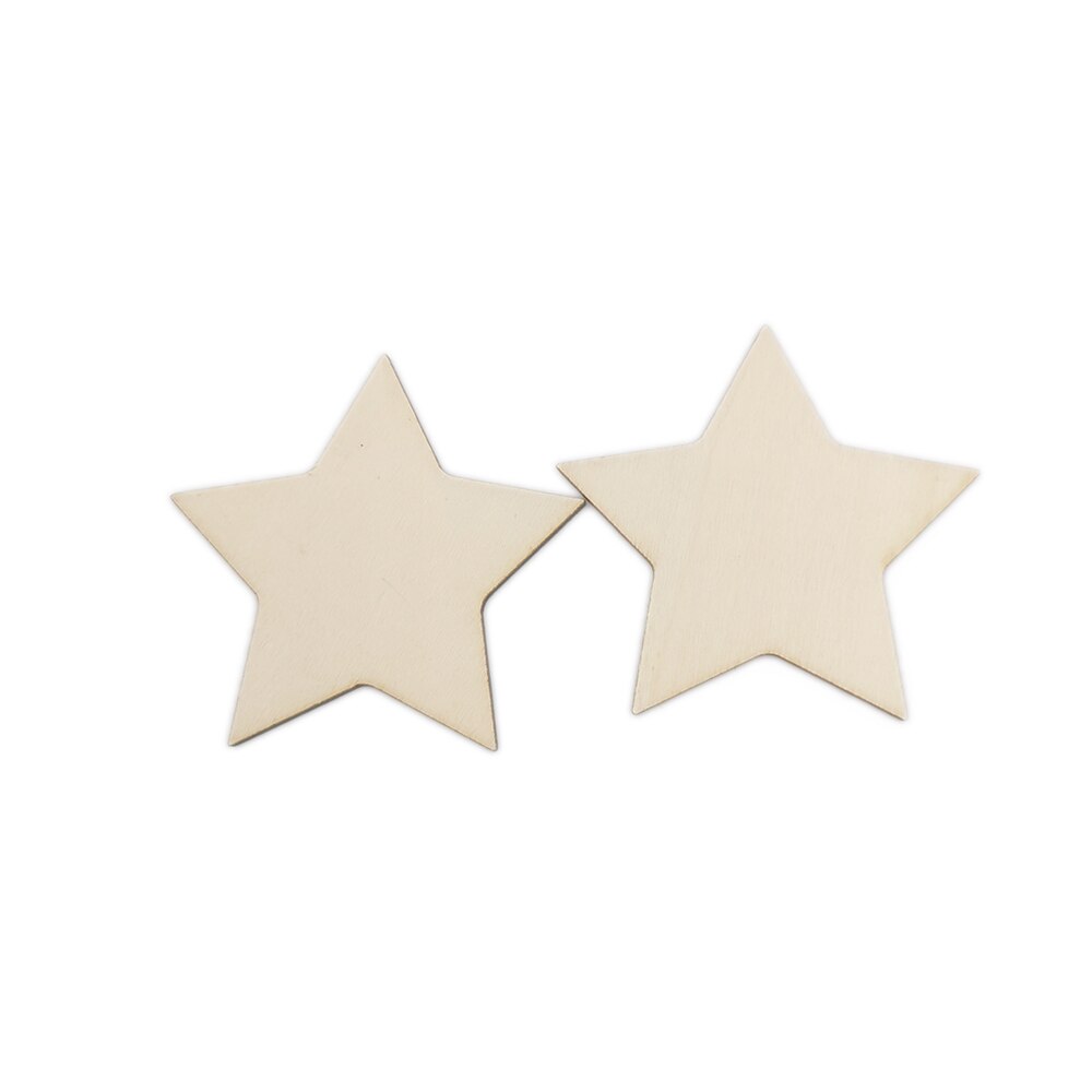 10pcs 80mm Wood Slices Wooden Stars Wood Star Slices Star Embellishments Wedding Crafts Making