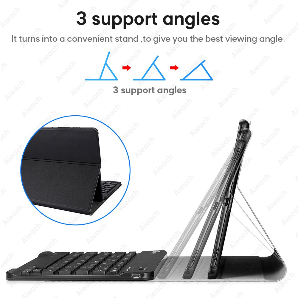 Aieach Leather Keyboard Case For iPad Mini 1 2 3 4 5 case With Pencil Holder Bluetooth Keyboard Cover for iPad Mini 5 Case