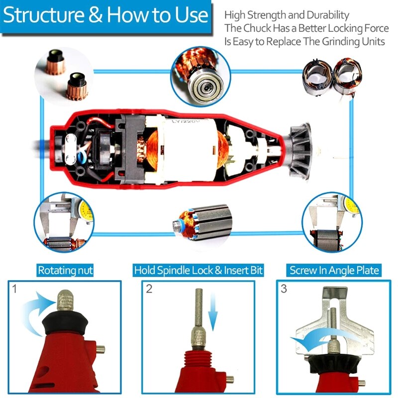 Electric Chainsaw Sharpener Kit, 110 Volts Portable Handheld Universal Chain Teeth Sharpening Tool for Chainsaws