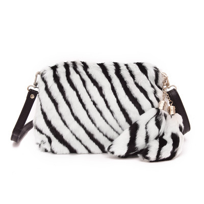 Weiche Warme Pelz Tasche Schulter Tasche Weibliche Leopard Weiblichen Beutel Große Plüsch Winter Handtasche Winter Umhängetasche