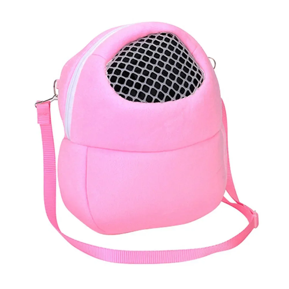 Pequeño portador para mascotas, jaula para conejos, hámster, Chinchilla, bolsas cálidas de viaje, bolsa de transporte para conejillos de indias, jaula transpirable para mascotas, correa para ratas: Zafiro