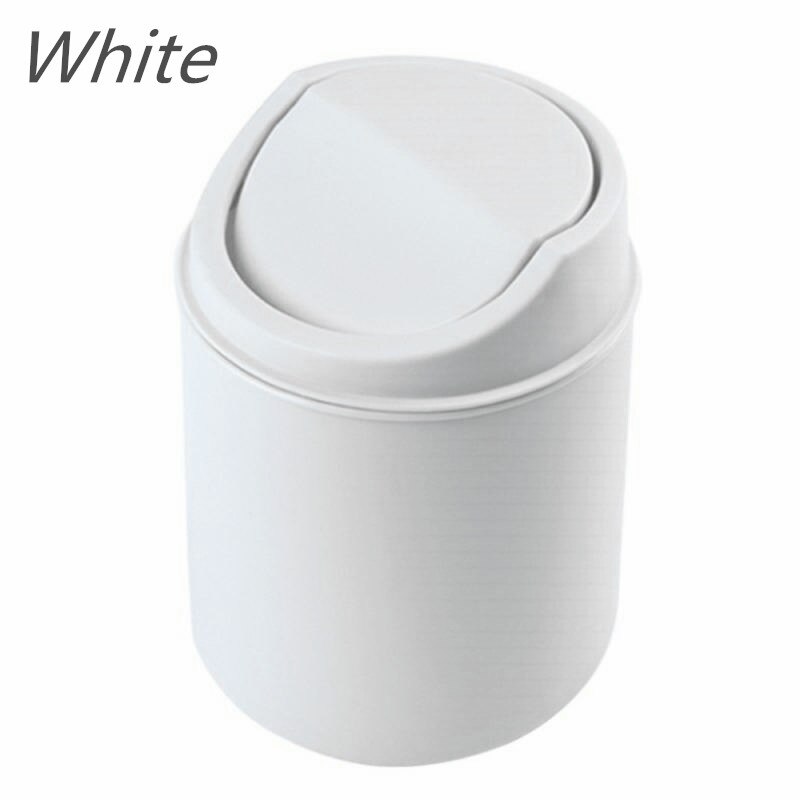 Prullenmand Slaapkamer Opbergdoos Plastic Prullenbak Thuis Desktop Tafel Afvalbak Badkamer Vuilnis Mand Voor Keuken Mini: WHITE
