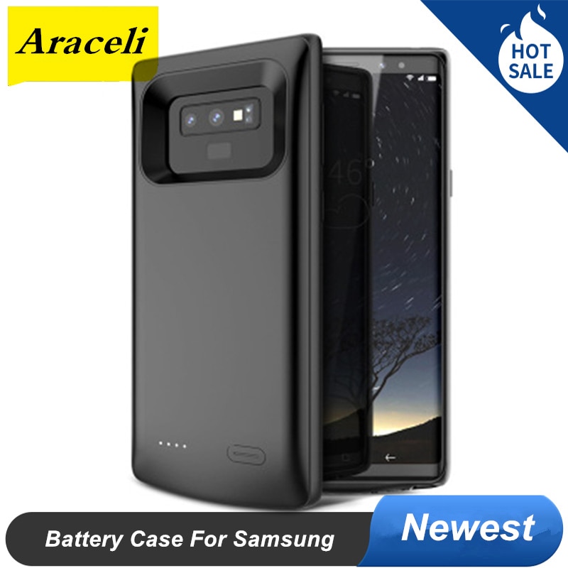 Para samsung galaxy note 9 caso de bateria carga rápida carregador externo capa power bank para samsung galaxy s9 caso de bateria s9 mais