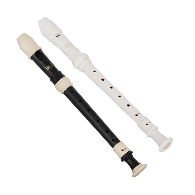 Set de 2 clarinete Soprano Irin Abs flauta larga grabadora barroca Accesorios para Instrumentos Musicales de dedos-negro y blanco