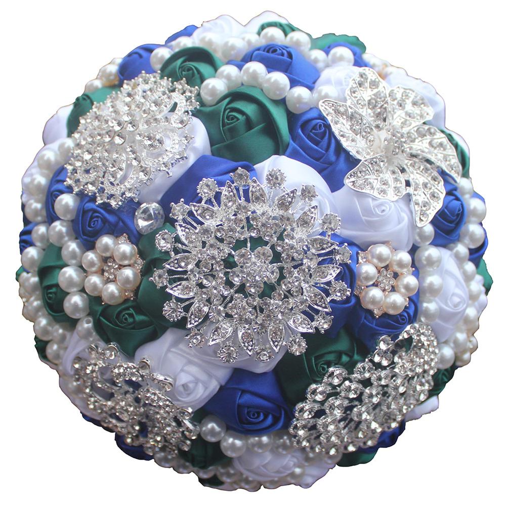 14 Colors 1Piece Ivory Flower Bouquet Stunning Pearls Beaded Crystal Bouquet De Mariage Wedding Flowers Bridal Bouquets: As pic15