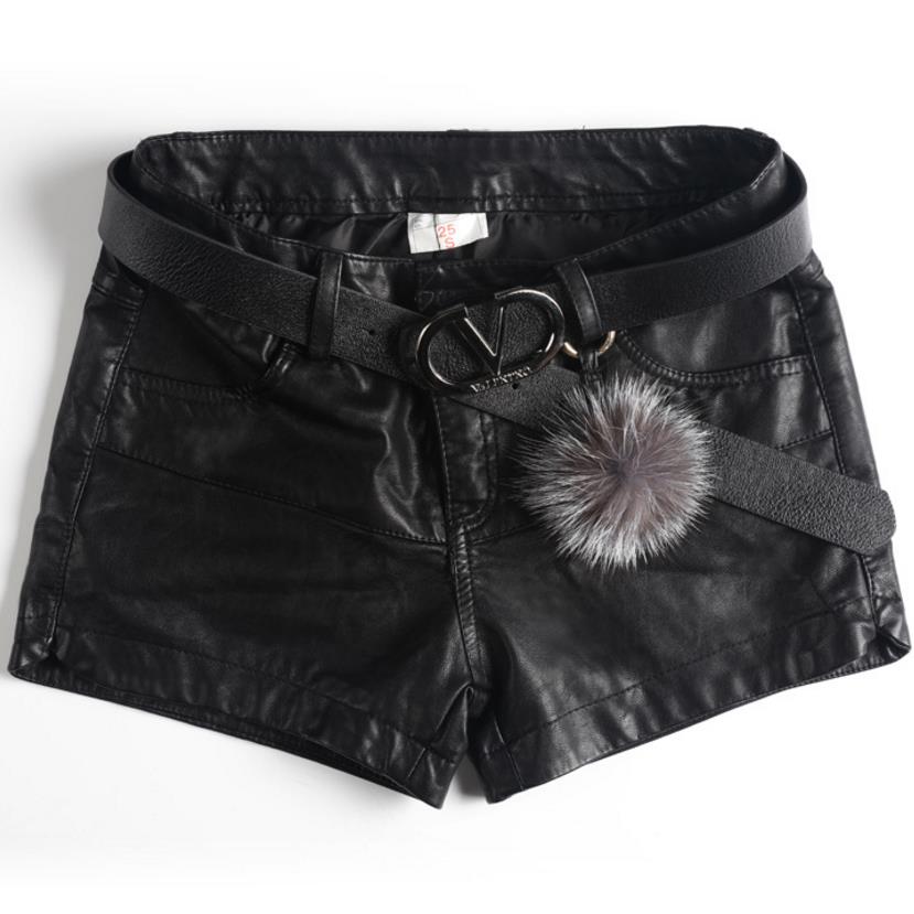 Vrouwen Zwarte PU Hoge Taille Shorts Vintage plus size XL Lederen Shorts