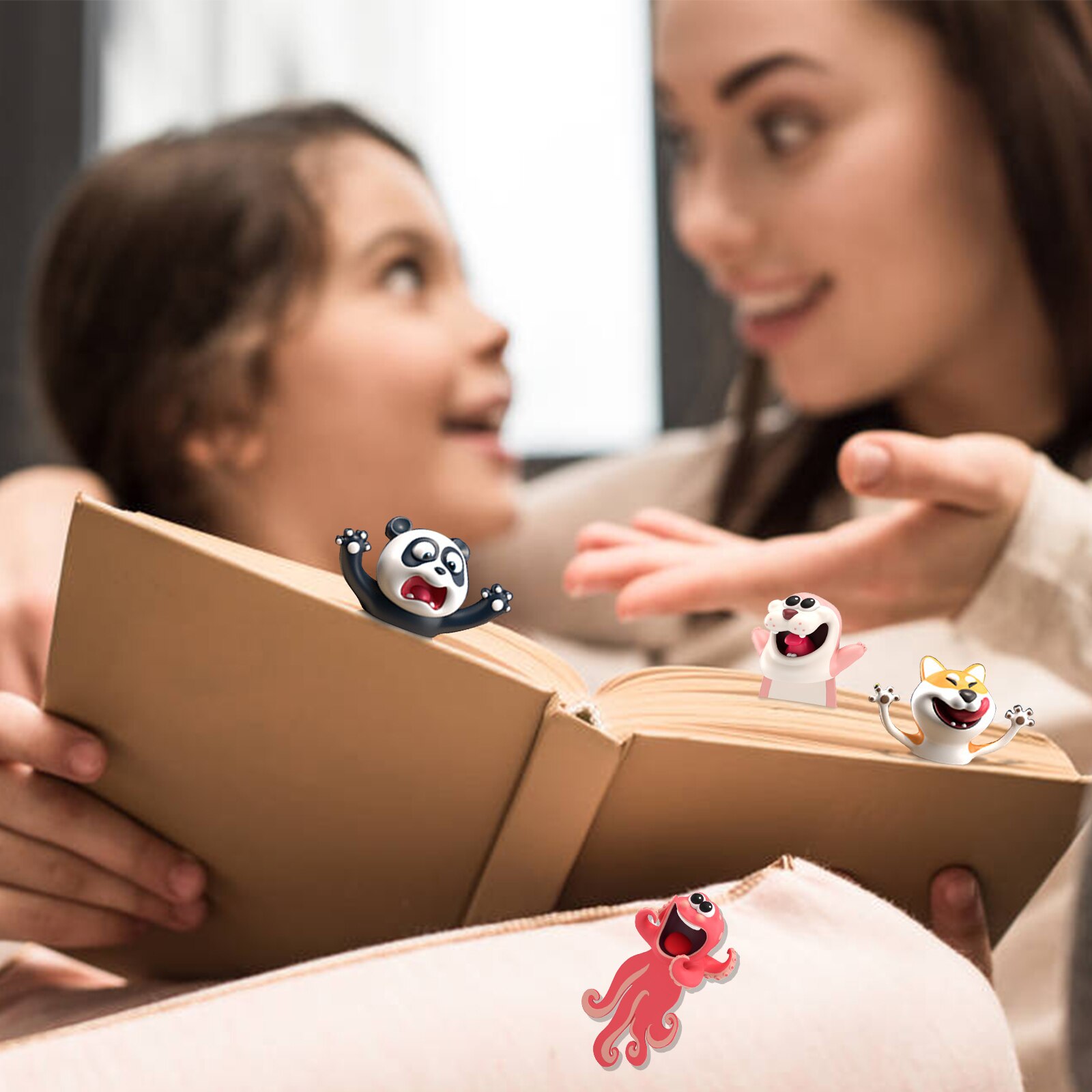 3D Stereo Cartoon Marker Animal Bookmarks Cute Cat PVC Material Funny Student School Stationery Children Bookmark