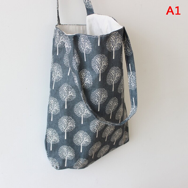 arbre motif lin sac fourre-tout ECO shopping extérieur toile sacs à bandoulière 1PC: 1