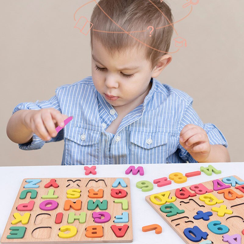 Dzieci antystresowa zabawka Makaron numer z drewna list rozpoznawanie kształtu deska Simpl Montessori edukacyjne zabawki Fidget dla dzieci