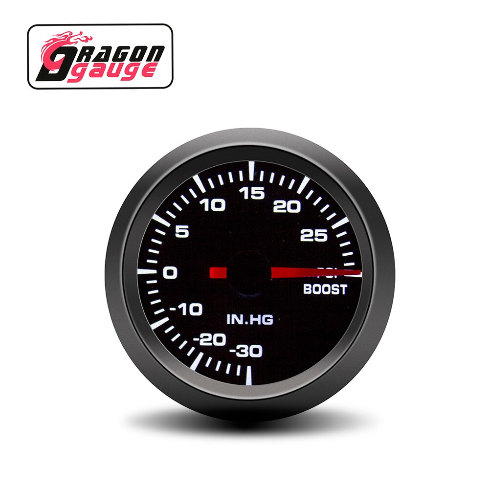 「drake」 2 &quot; 52mm boostermätare/turbomätare/turbinmätare -30 ~ 30 psi pildisplay svart 12 volts biltillbehör+mätare: 6381