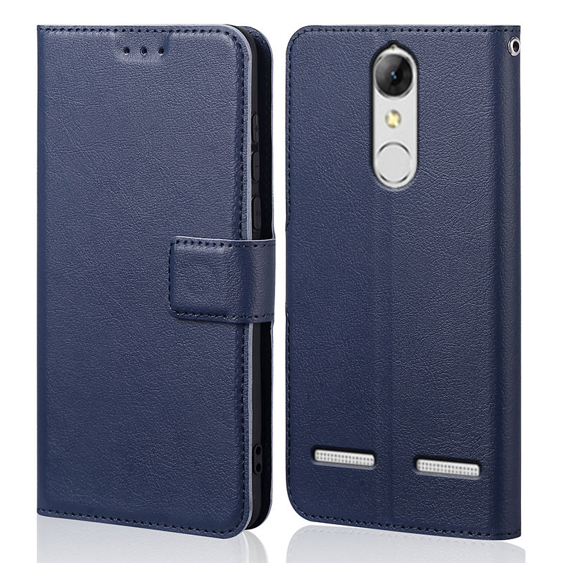 Coque en Silicone et cuir PU pour Lenovo K6 Power, 5.0 pouces, étui avec porte-cartes pour téléphone K33a48 K33a42: For Lenovo K6 / Navy