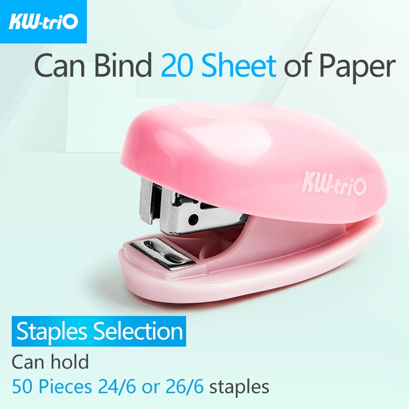 KW-triO Mini Stapler Lovely Portable Stapler Cute Candy Styling Stapler with Staple Remover Notebook Binding Office Supplies