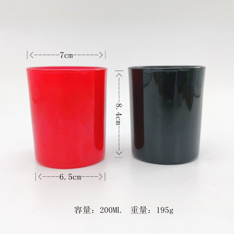 Candle Jat Cup Red Black Piano Roast Paint Bright Flower Candle DIY Colour Wax Toughened Glass Candle Holder: red and black