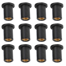 12 Pieces M5 Metric Rubber Well Nuts Blind Fastener Motorcycle Windscreen Wellnuts for Kayak