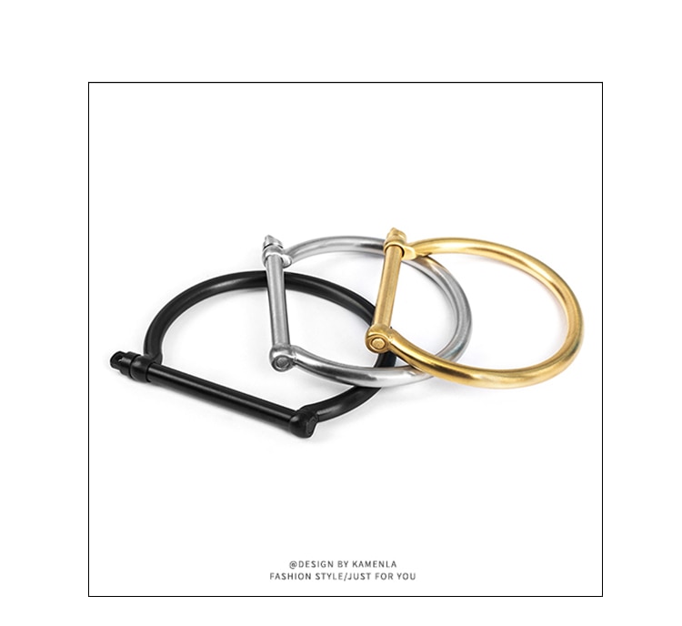 DB224 Titanium steel couple bracelet with original naval style rectangular anchor hook and horseshoe buckle