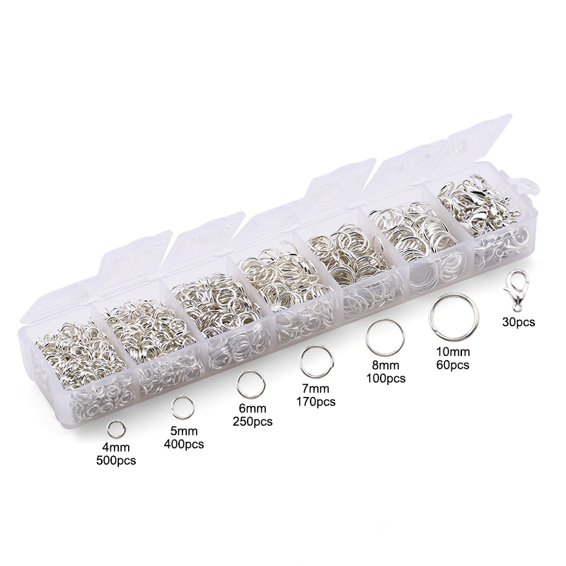 A Set Jewelry Findings Tool Set Open Jump Rings,Jewelry Pliers, Lobster Clasps hooks, jewelry tweezers Jewelry Making Supplies: GRAY