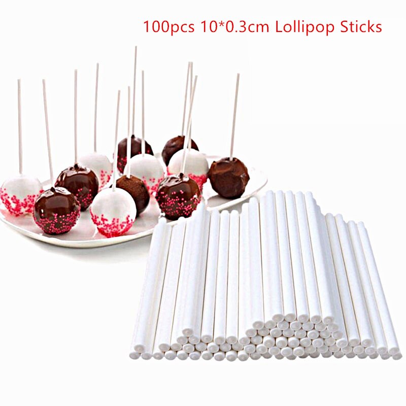8/12 Gaten Ronde Bal Lollipop Mold Cake Shop Chocolade Mold Heart Cake Pops Maker Candy DIY Mold Tool Met Stokken: Sticks