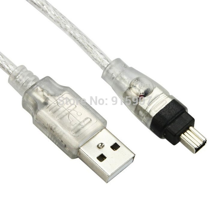 Cablecc CY 100cm USB Male to IEEE 1394 Firewire 4 Pin Male iLink Adapter Cord Cable for DCR-TRV75E DV